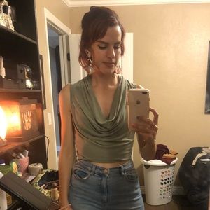 Sage Green Scoop Neck